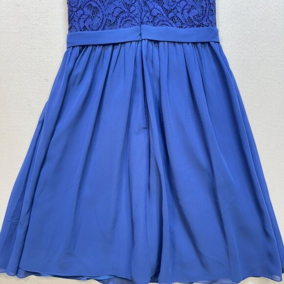 Jasmine Women's Chiffon Lace Bridesmaid A Line Dress Halter Neck Size 6 Blue - Picture 12 of 12
